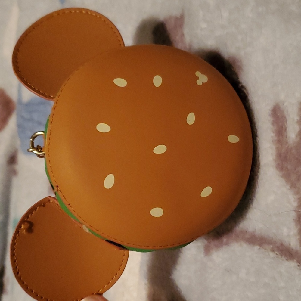 Mickey shaped hamburger coin purse